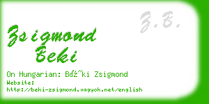 zsigmond beki business card